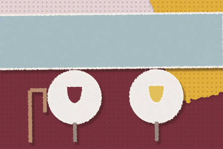 Collage illustration: Our tables at the door