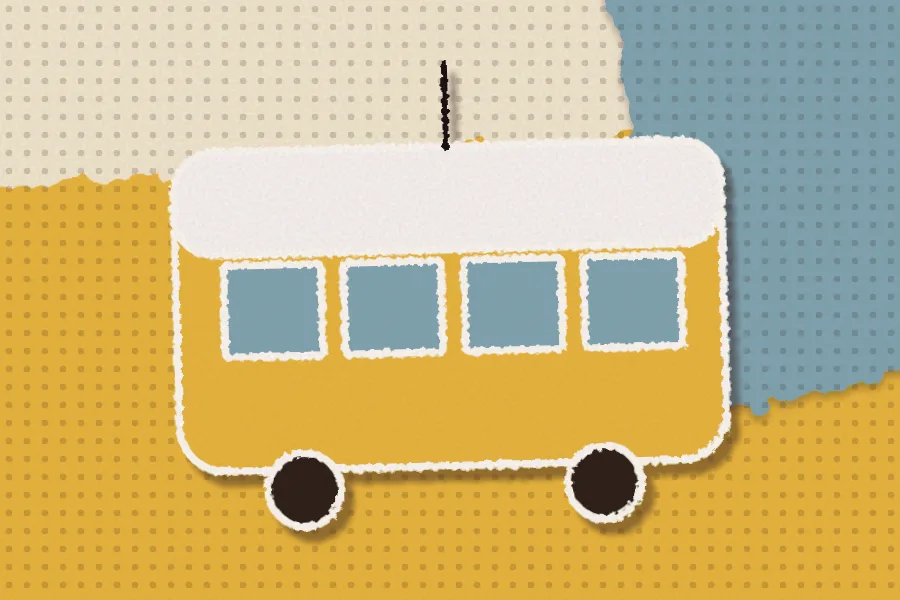 Collage illustration: Tram 28